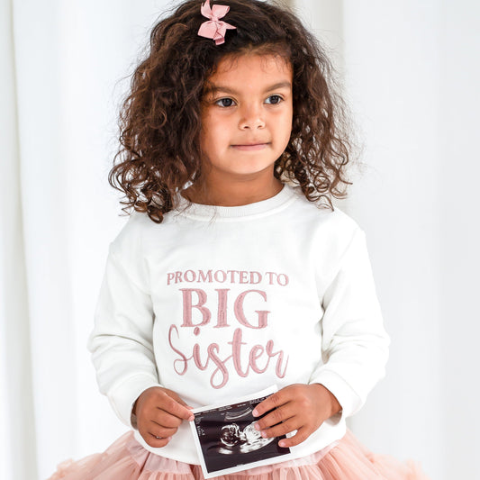 AW Signature 'Promoted to big sister' personalised embroidered sweatshirt