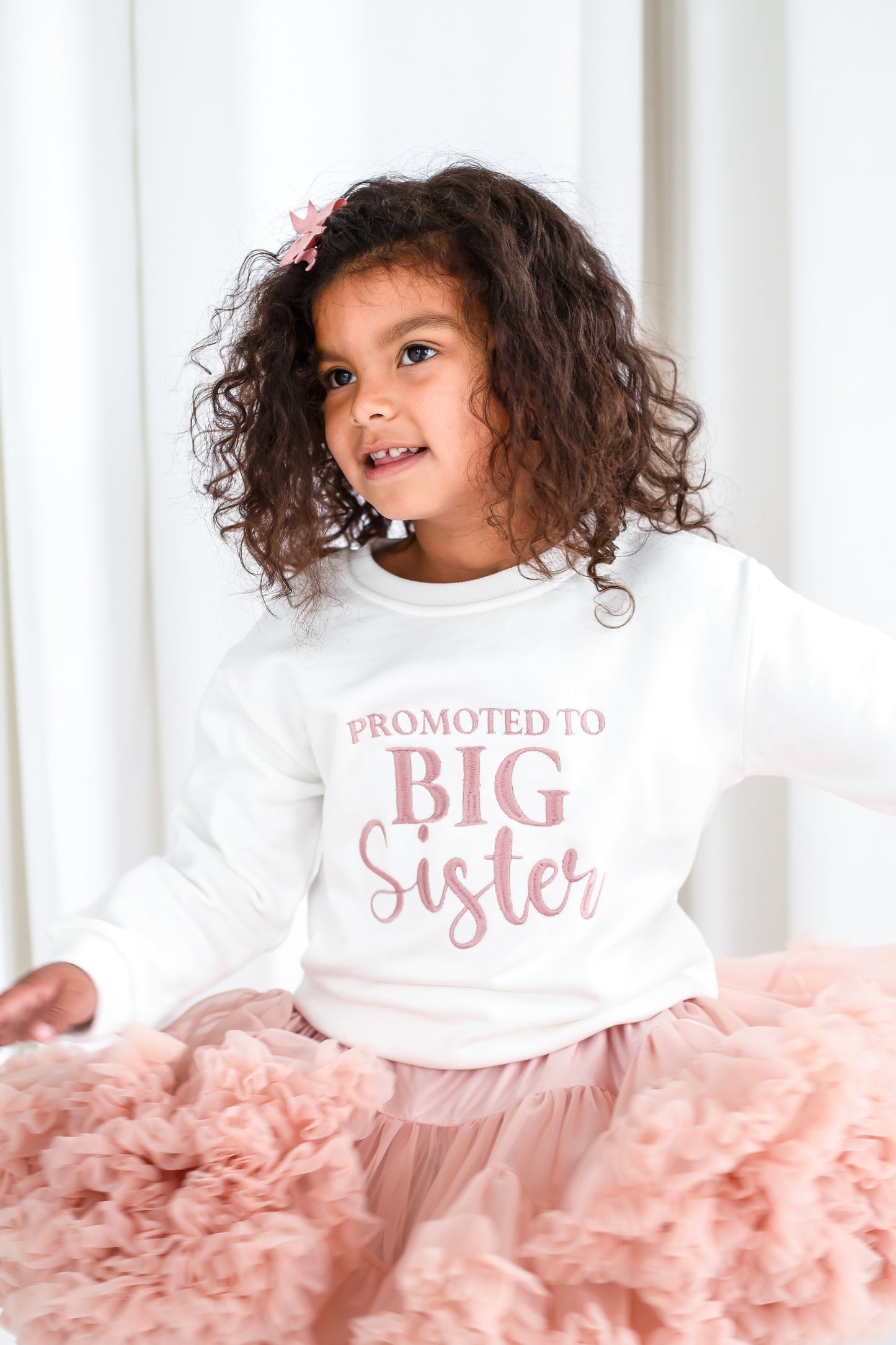 AW Signature 'Promoted to big sister' personalised embroidered sweatshirt