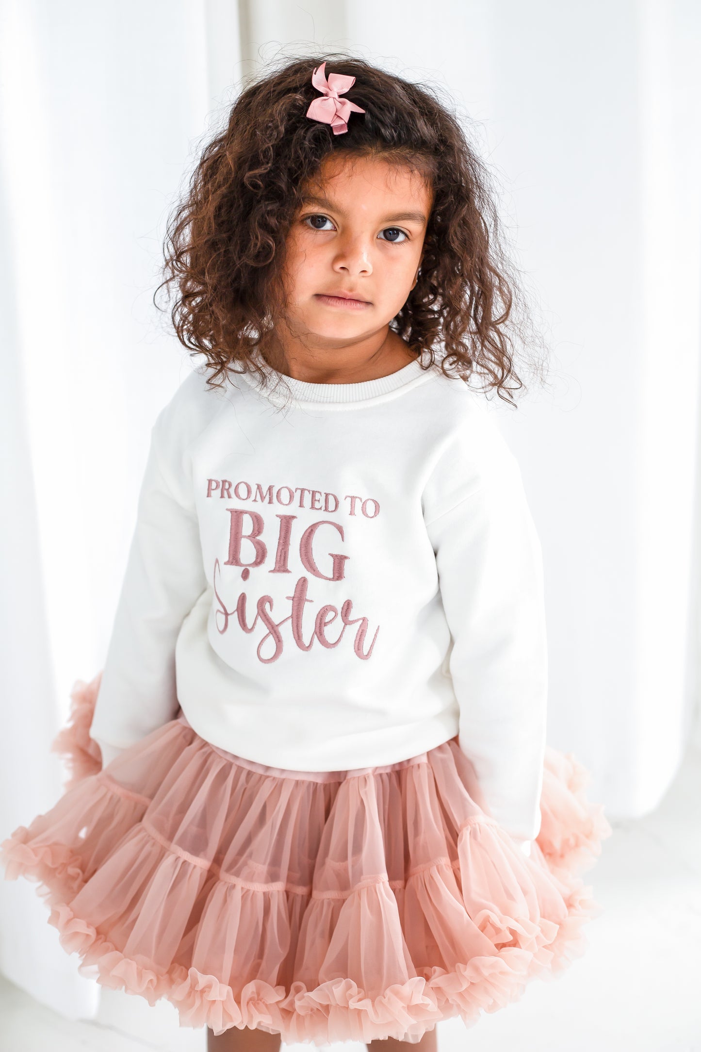 AW Signature 'Promoted to big sister' personalised embroidered sweatshirt