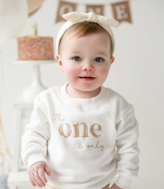 'The one and only' birthday embroidered sweatshirt