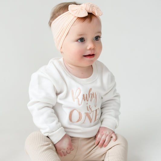 Personalised 'One' first birthday embroidered sweatshirt