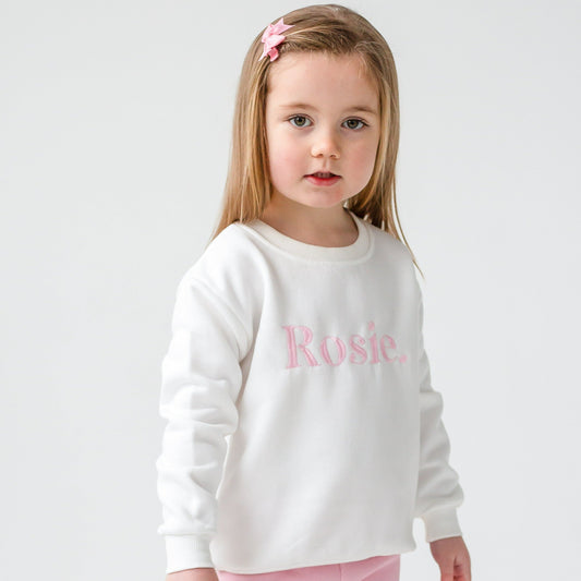 Spring personalised bold name embroidered sweatshirt