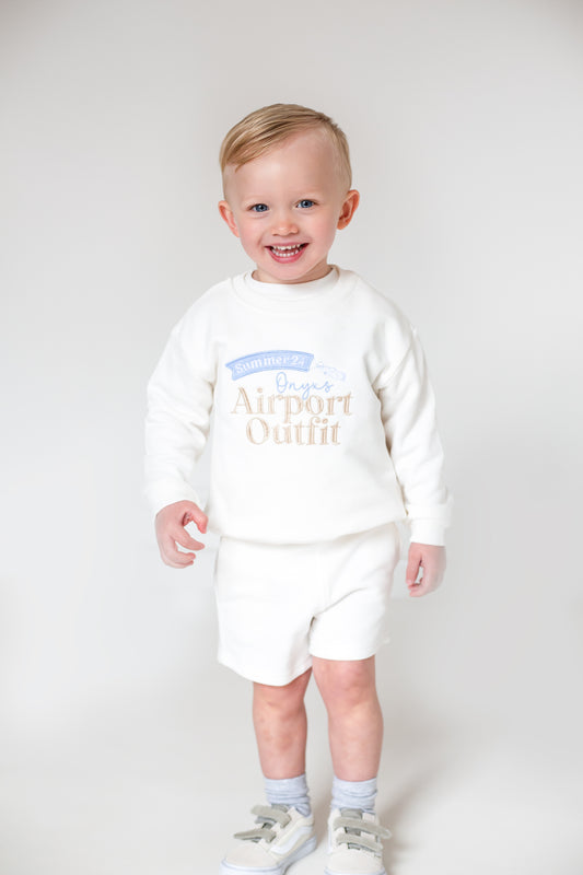 Ivory 'Airport Outfit' personalised embroidered sweatshirt