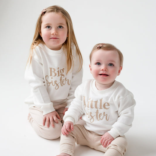 'Big Sister/Little Sister' embroidered sweatshirt