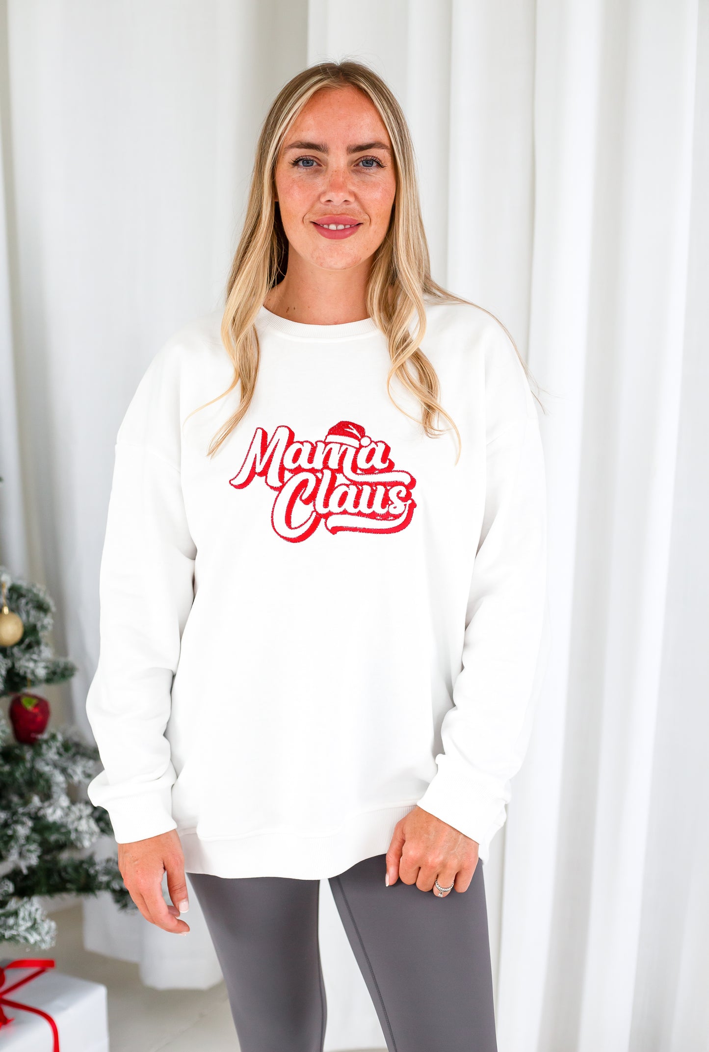 'Mama Claus' embroidered Christmas sweatshirt - Matching Mini available