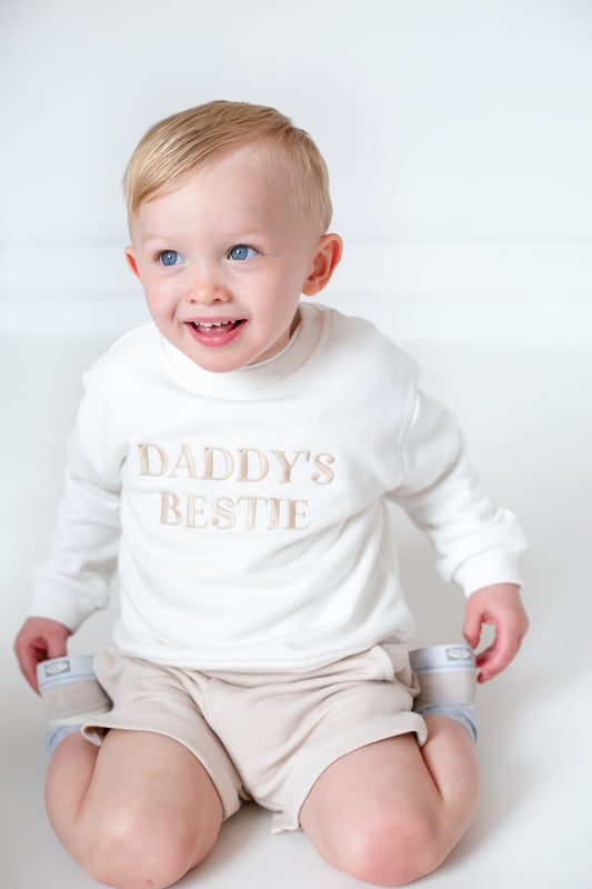 Father's Day 'Daddy's Bestie' embroidered sweatshirt