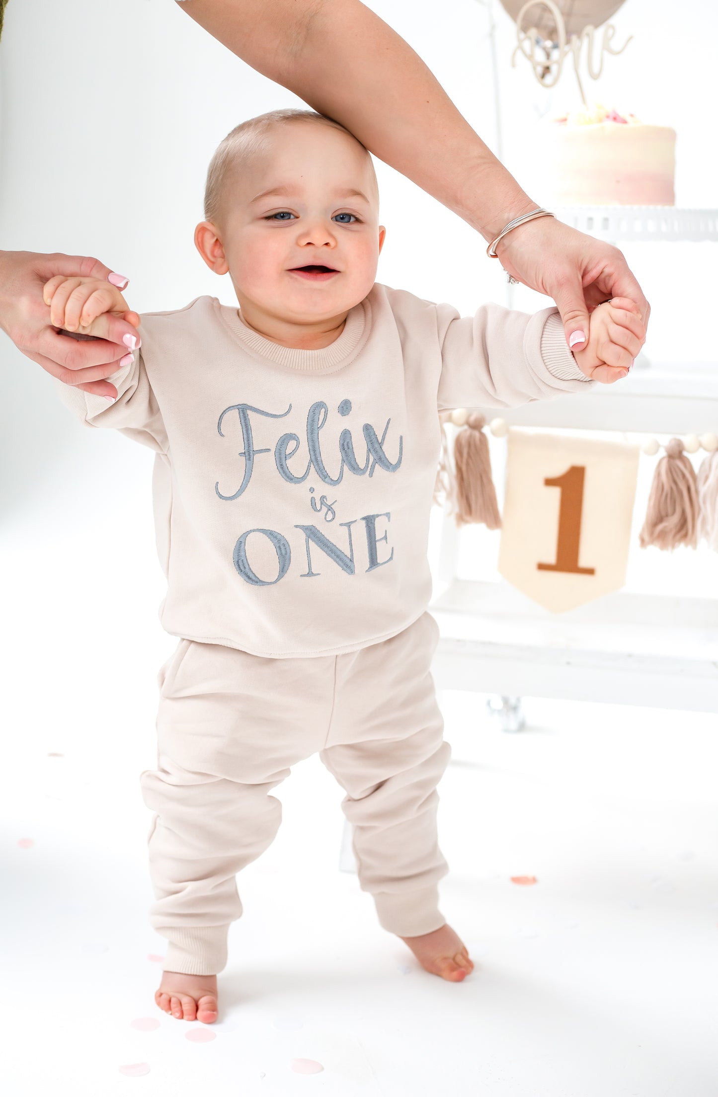 AW Signature Personalised 'One' first birthday embroidered sweatshirt