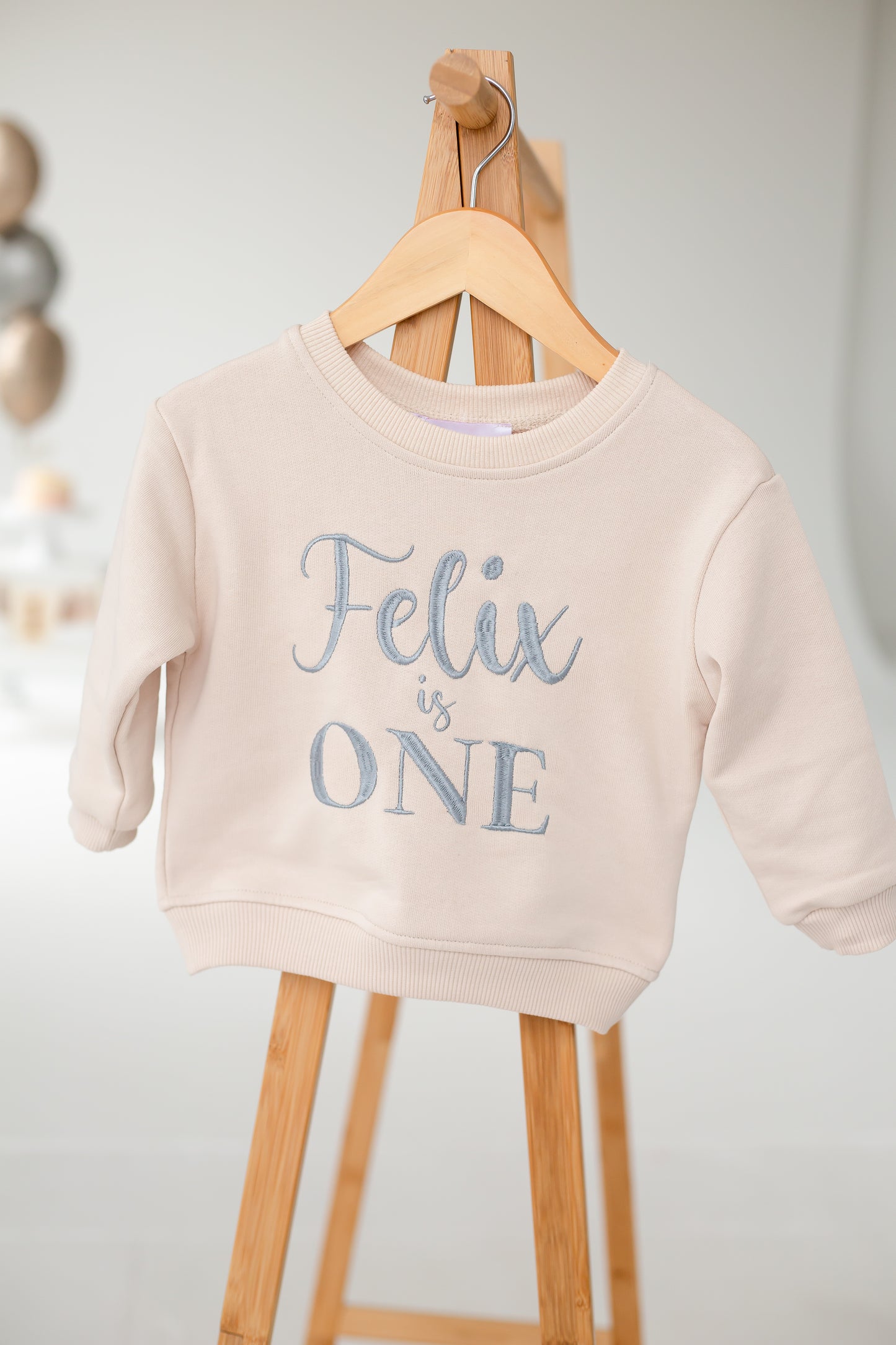 AW Signature Personalised 'One' first birthday embroidered sweatshirt