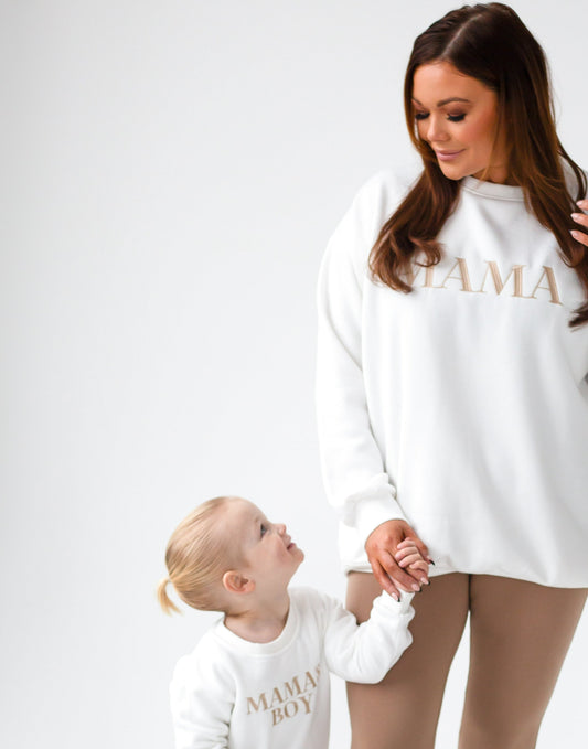 'MAMA' oversized embroidered sweatshirt - Matches to 'Mama's Boy/Girl'