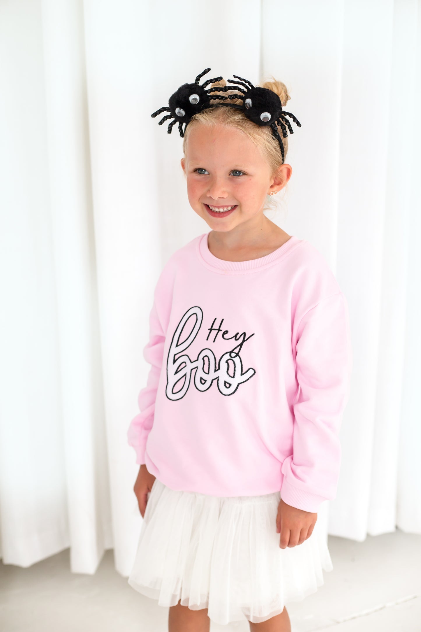 AW 'Hey Boo' pink embroidered sweatshirt
