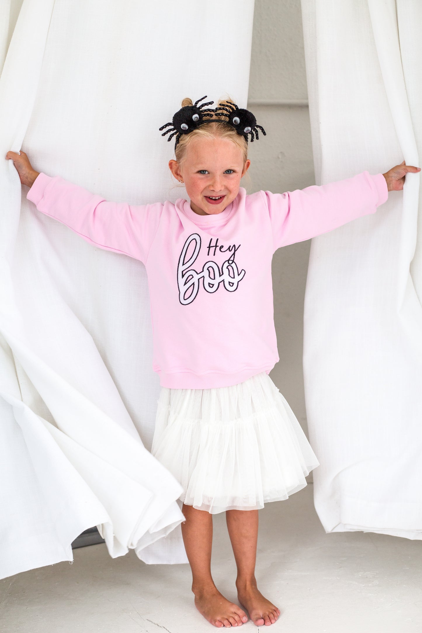 AW 'Hey Boo' pink embroidered sweatshirt