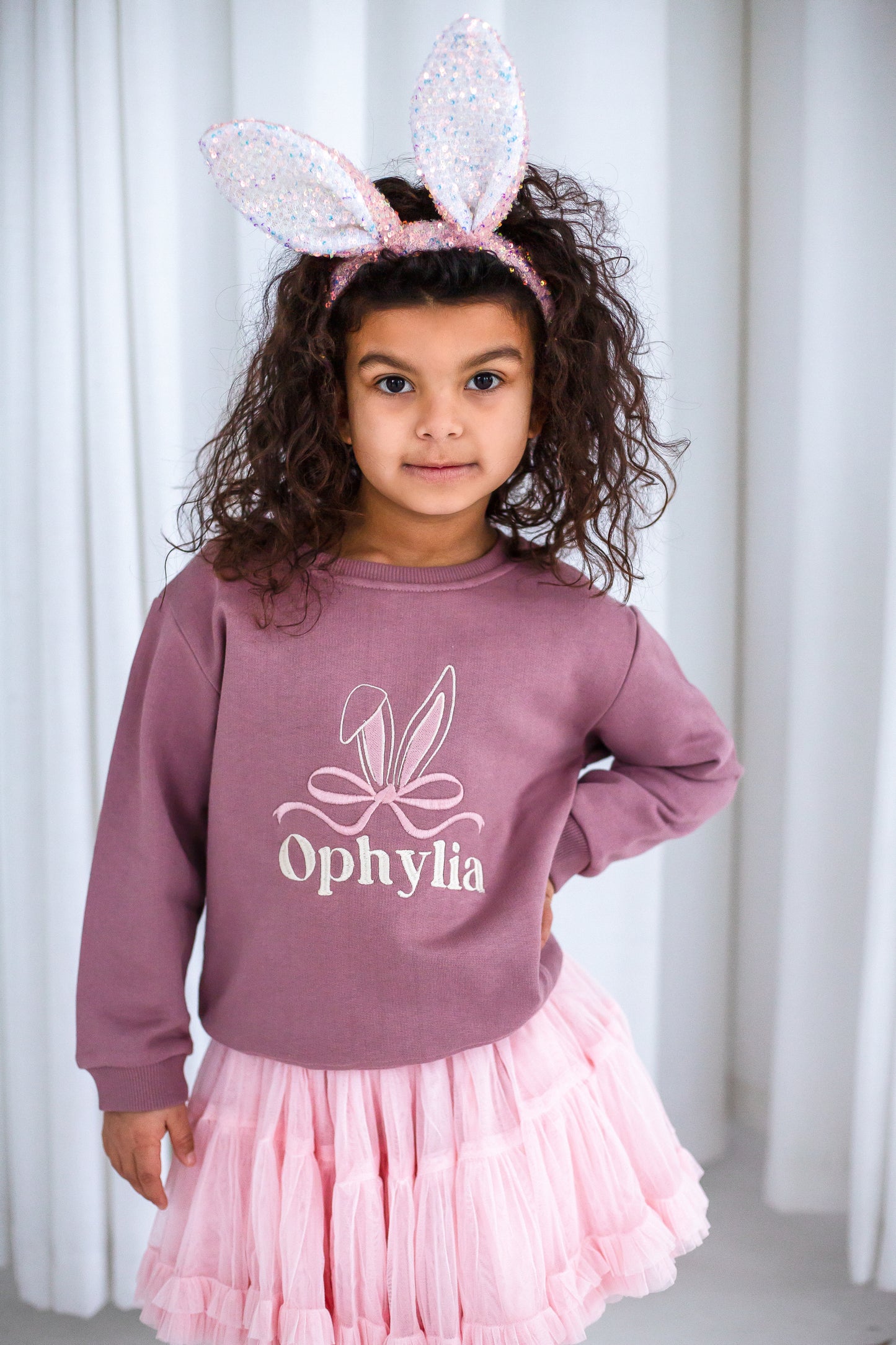 'First Easter' personalised bow and bunny ears embroidered sweatshirt