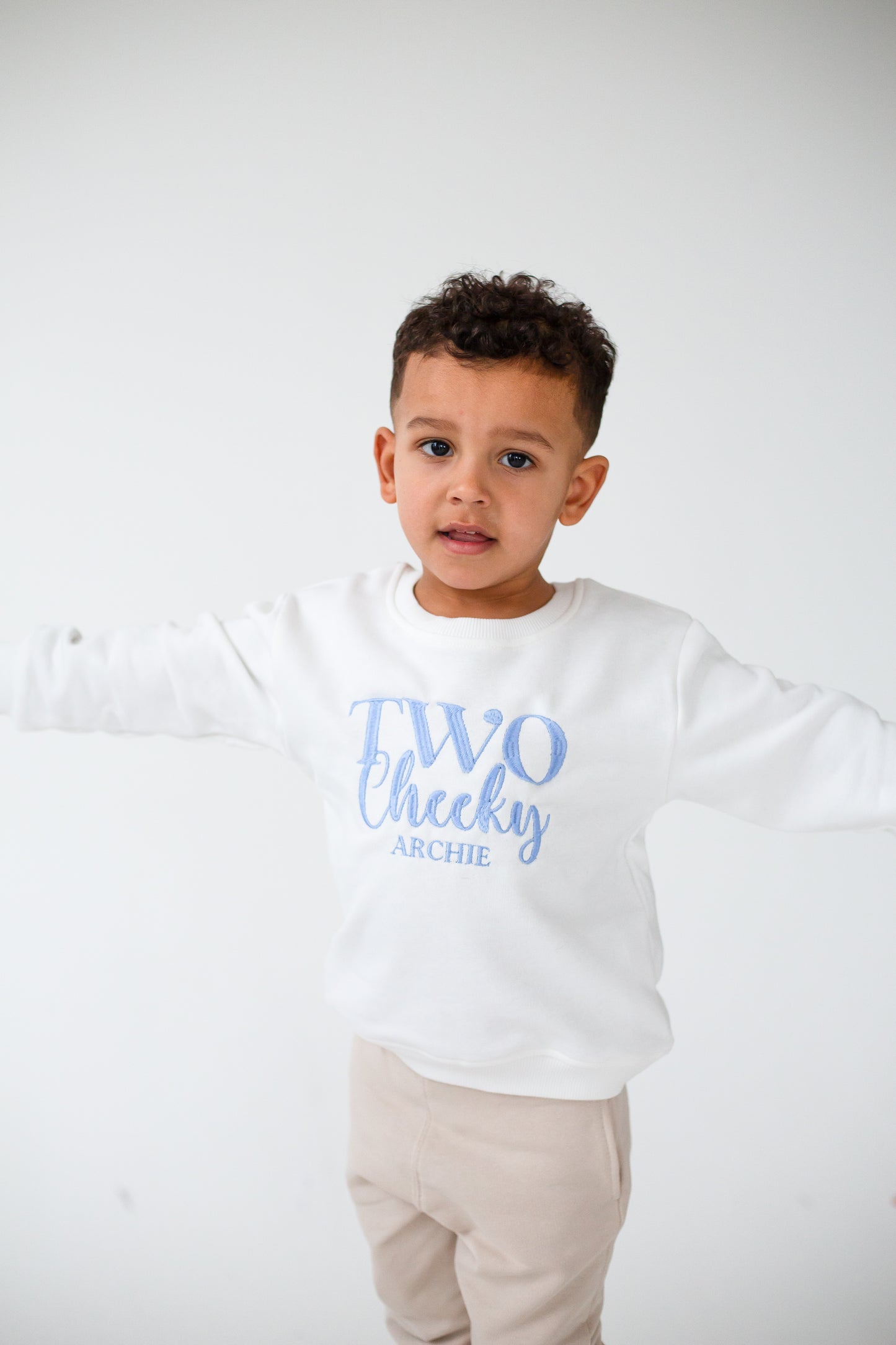 'Two Cheeky' Second birthday personalised embroidered sweatshirt Jumper