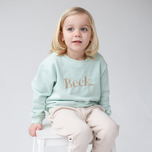 Spring personalised bold name embroidered sweatshirt