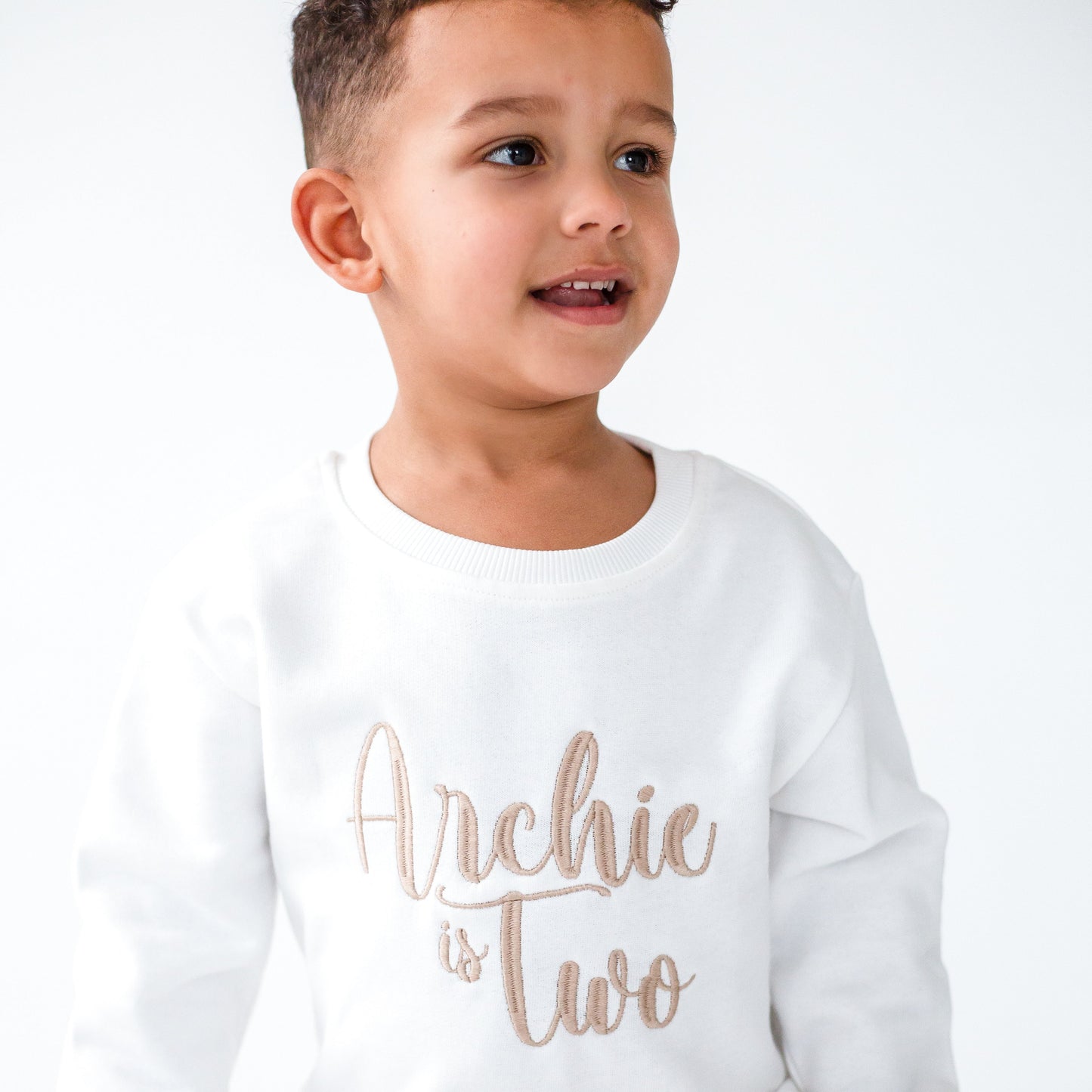 Personalised Italic birthday embroidered sweatshirt - ages 1 - 7