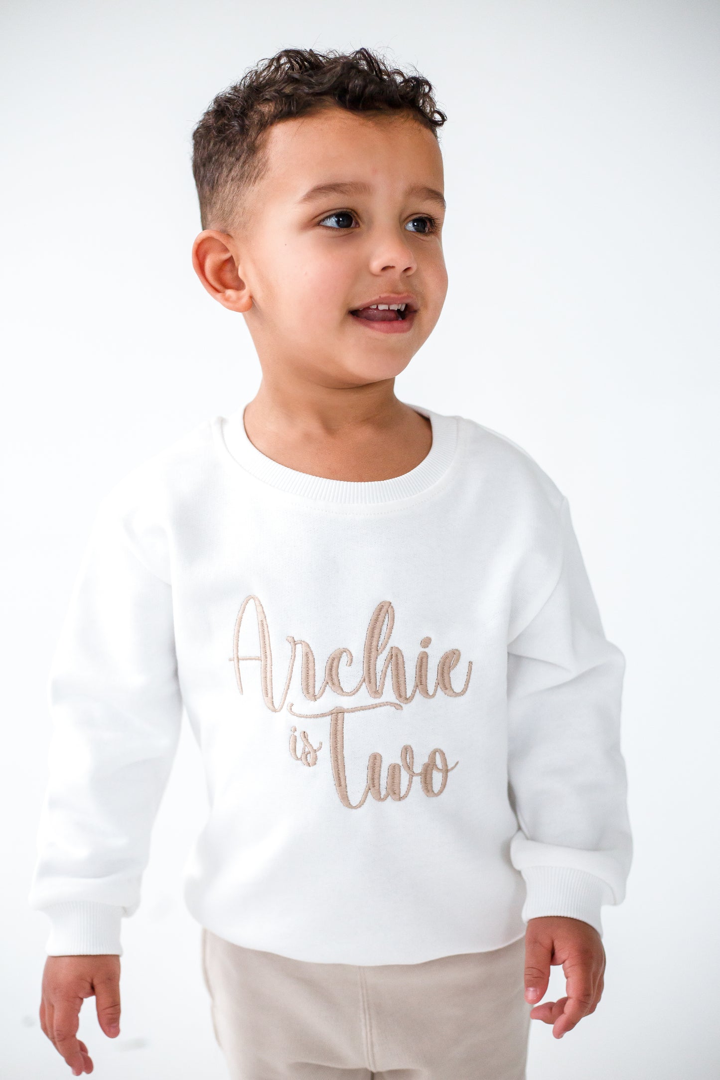 Personalised Italic birthday embroidered sweatshirt - ages 1 - 7