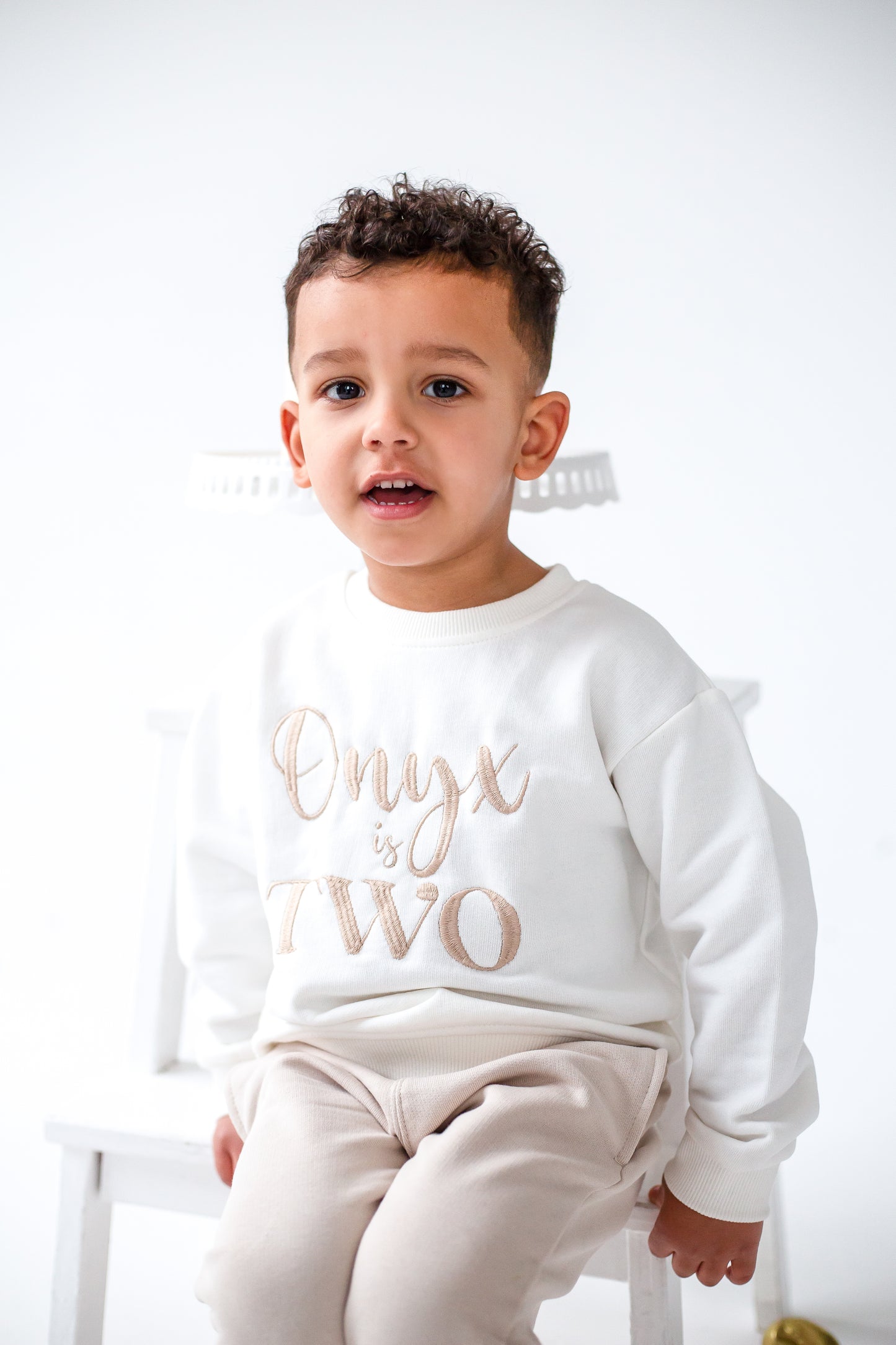 Personalised birthday age embroidered sweatshirt - ages 1 - 7