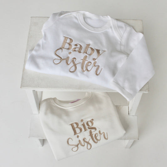 Baby Brother/Sister personalised embroidered babygro
