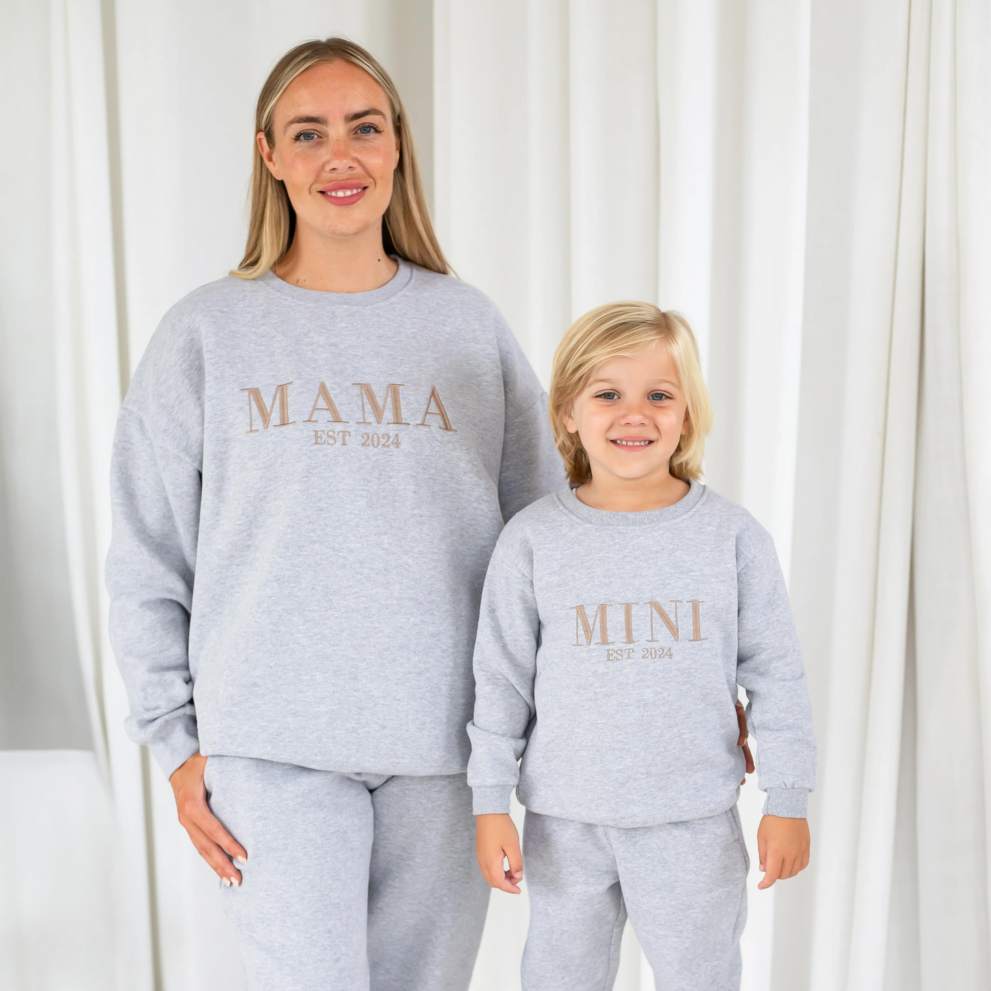 AW 'MAMA EST.' ladies' embroidered matching tracksuit set