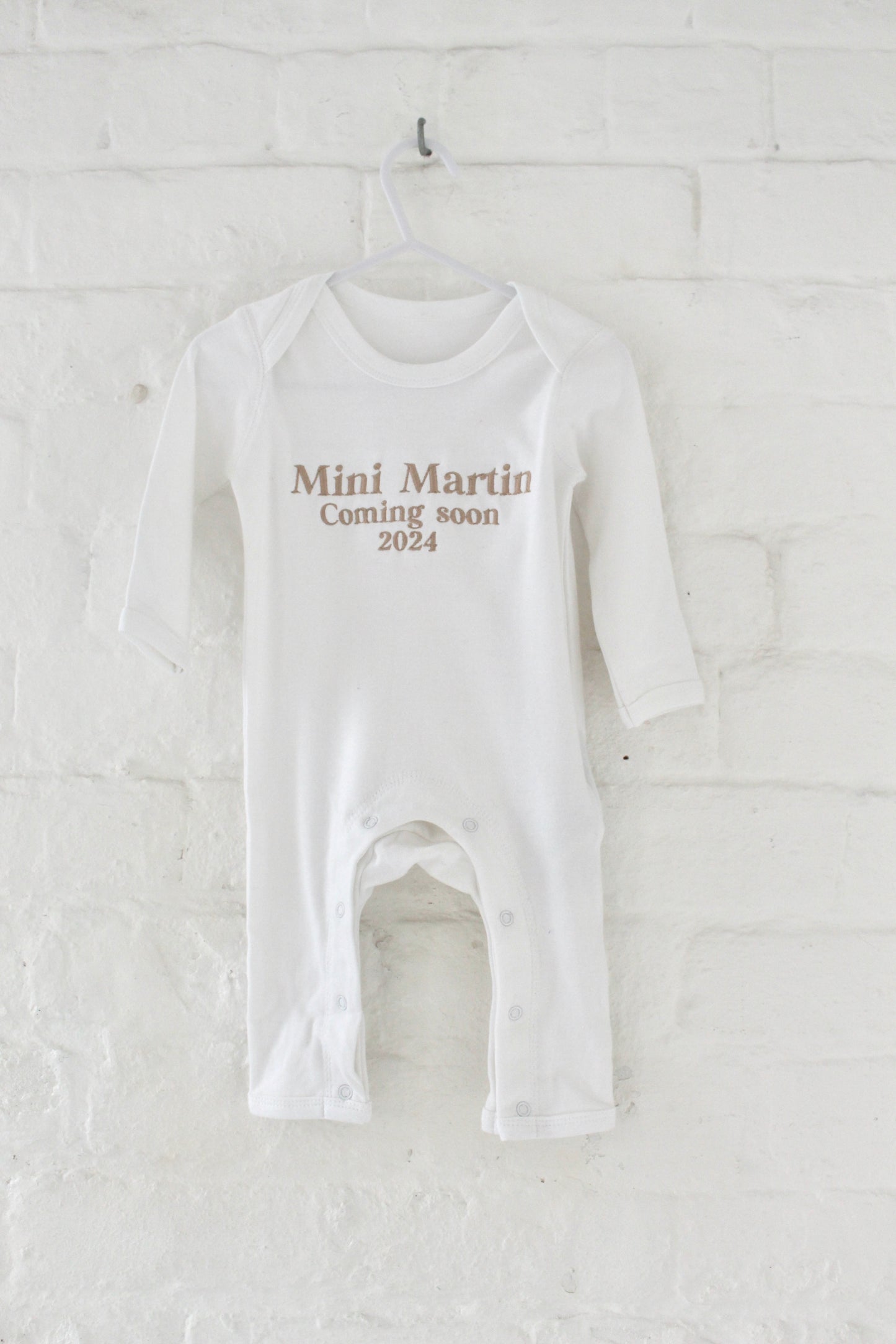 'Mini' pregnancy announcement long sleeve babygro