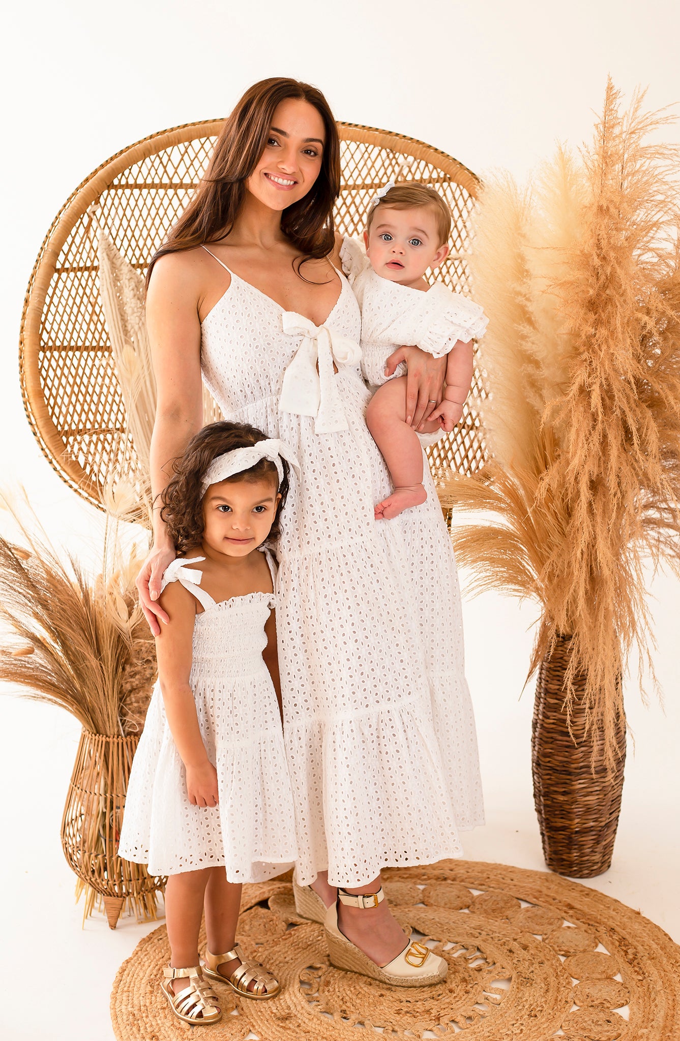 Ladies broderie anglaise mini me matching summer dress