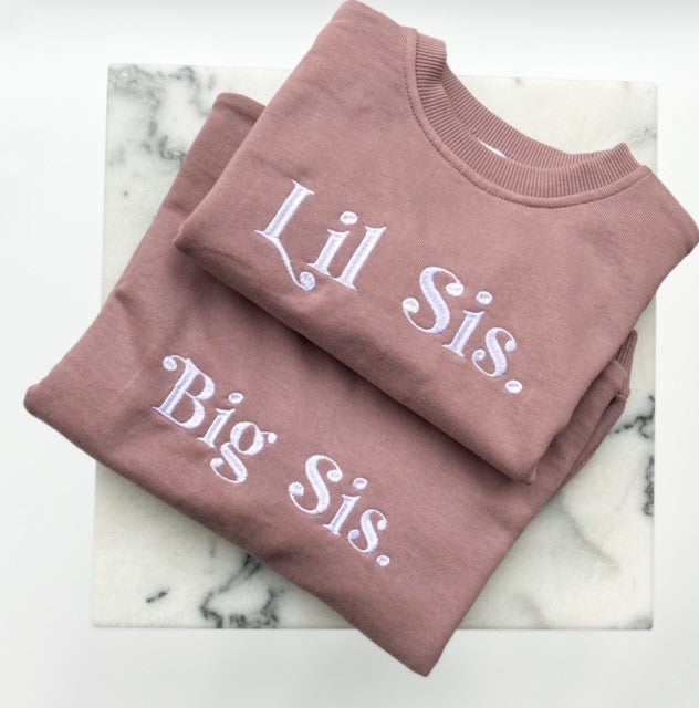 'Big Sis/Lil Sis' embroidered sweatshirt