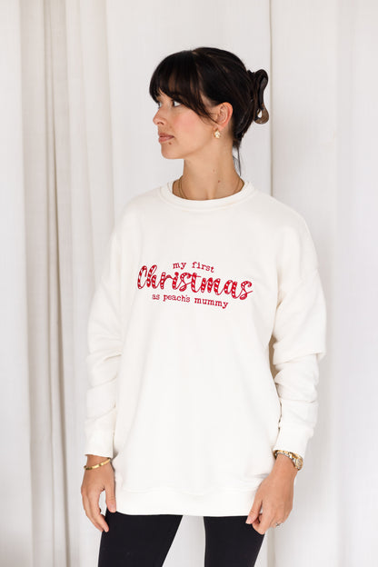 Mummy's First Christmas Personalised Embroidered Sweatshirt
