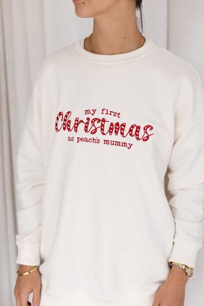Child's 'First Christmas' Matching Personalised Embroidered Sweatshirt