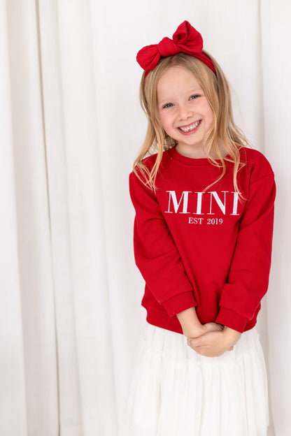 Christmas MINI EST. embroidered matching mini me sweatshirt