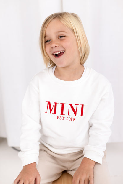 Christmas MINI EST. embroidered matching mini me sweatshirt