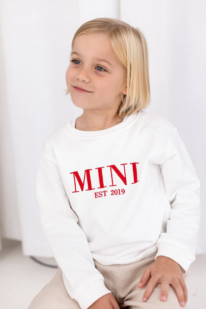 Christmas MINI EST. embroidered matching mini me sweatshirt