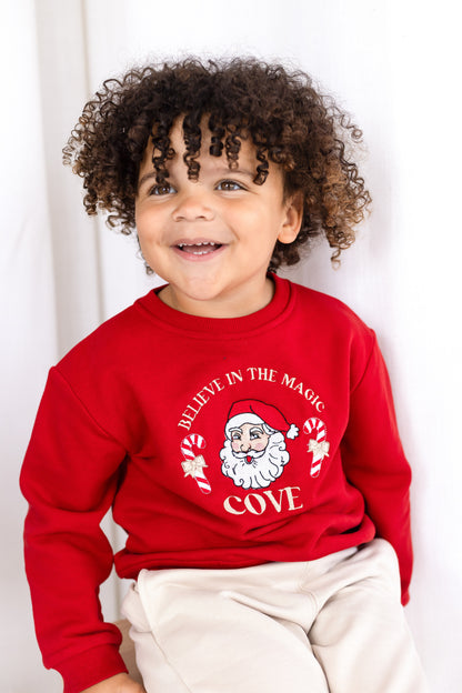 Vintage Santa and Candy Cane Embroidered Personalised Christmas Sweatshirt Jumper