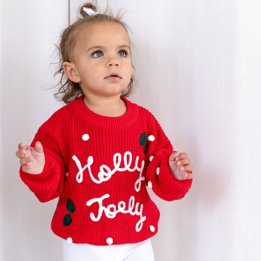 Christmas 'Holly Jolly' knitted jumper