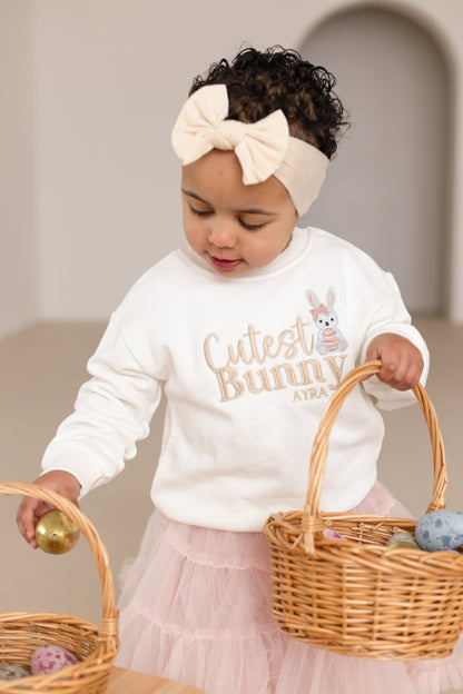Easter 'Cutest Bunny' Personalised Embroidered Sweatshirt