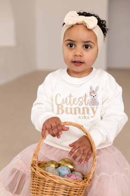 Easter 'Cutest Bunny' Personalised Embroidered Sweatshirt