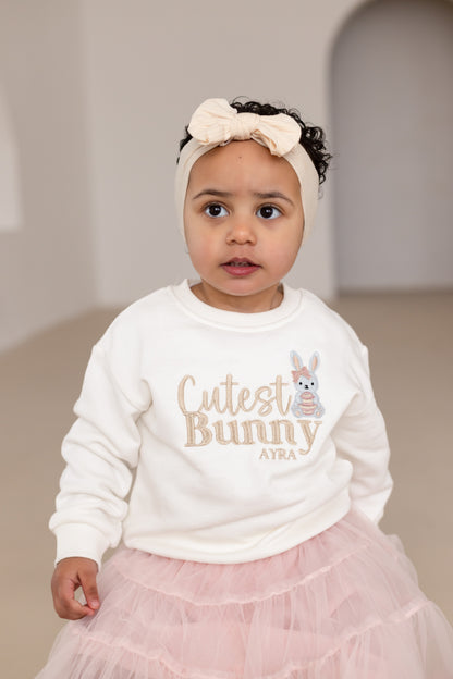 Easter 'Cutest Bunny' Personalised Embroidered Sweatshirt