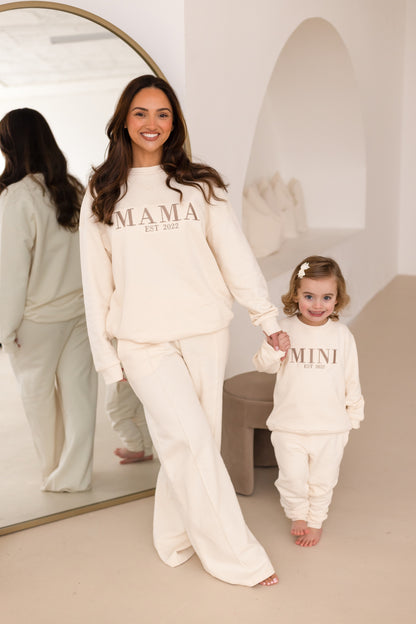 AW MINI EST. embroidered matching mini me sweatshirt