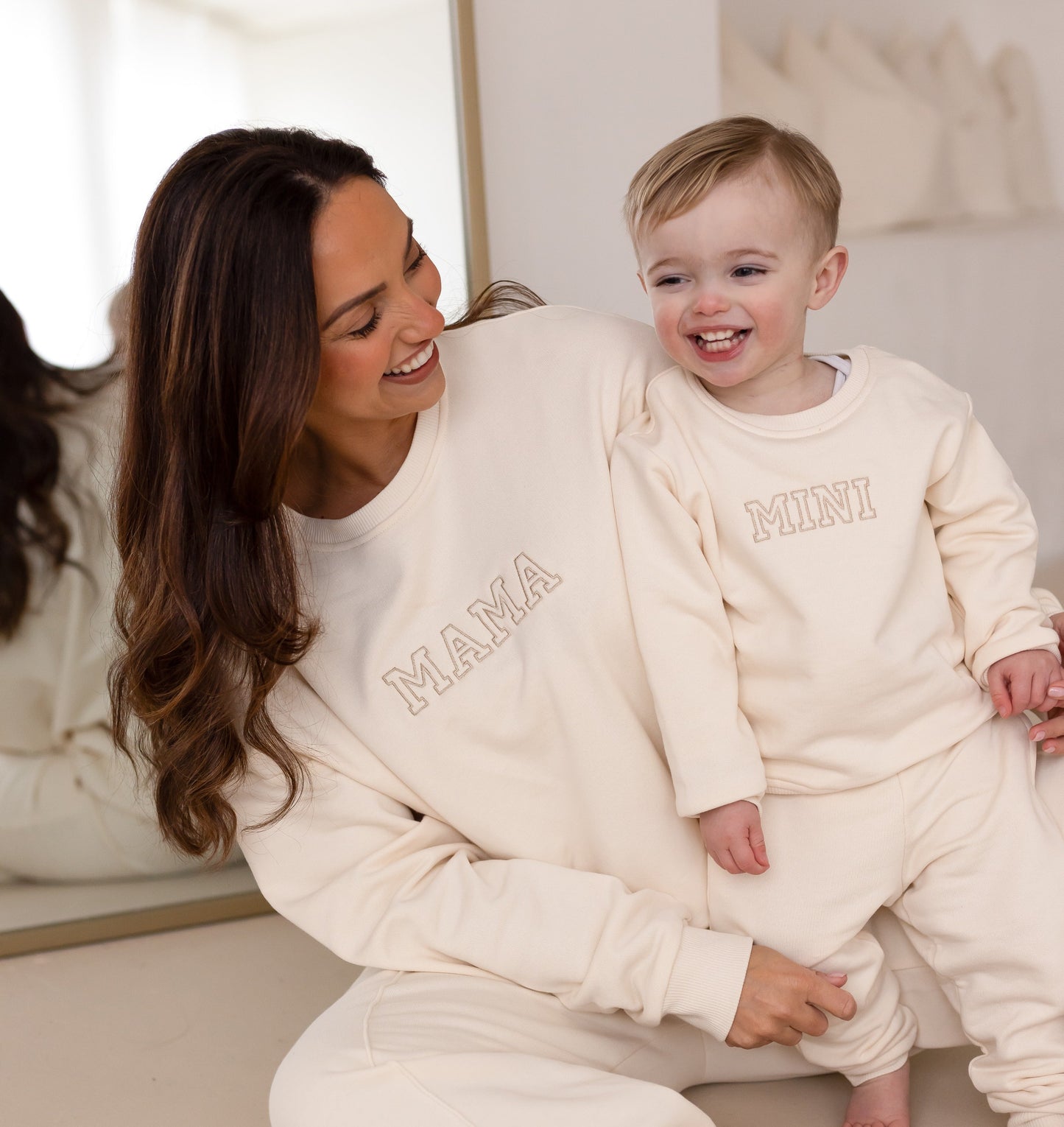 'Mama' outline embroidered matching mini me sweatshirt