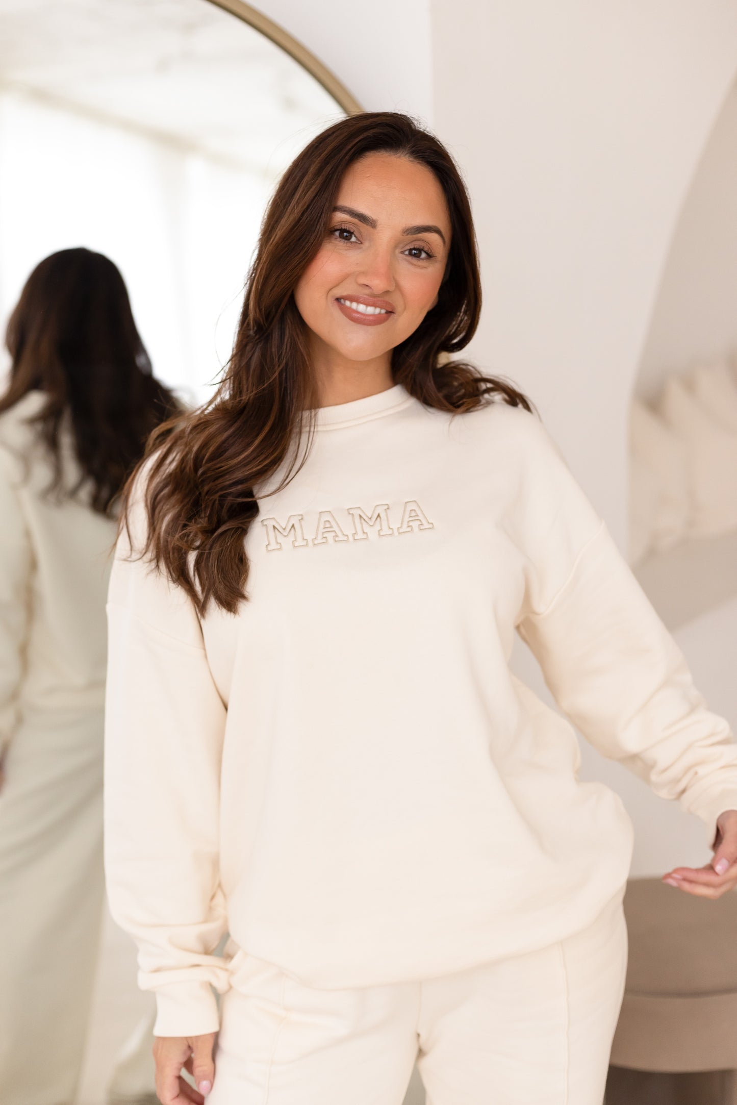 'Mama' outline embroidered matching mini me sweatshirt