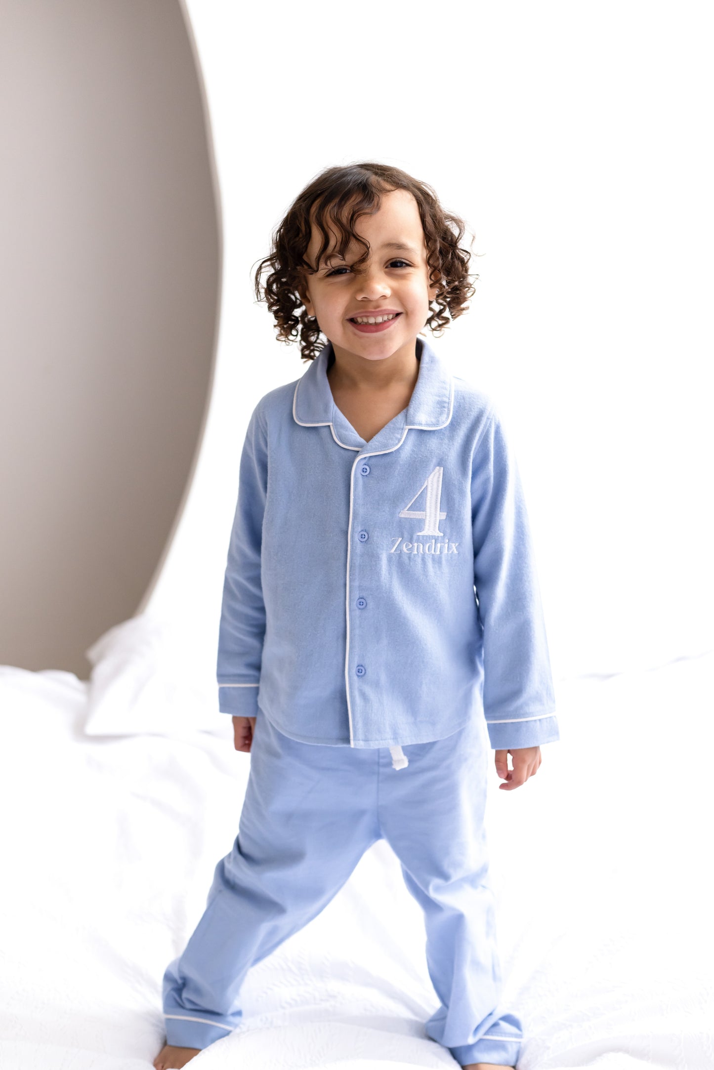 'When i wake' Personalised embroidered front and back birthday pyjamas - choice of ages available