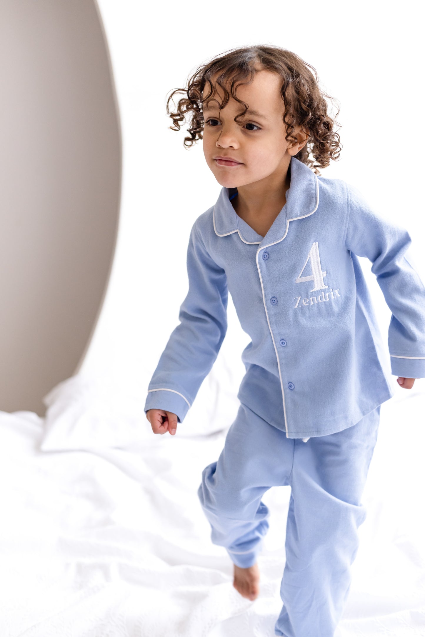 'When i wake' Personalised embroidered front and back birthday pyjamas - choice of ages available
