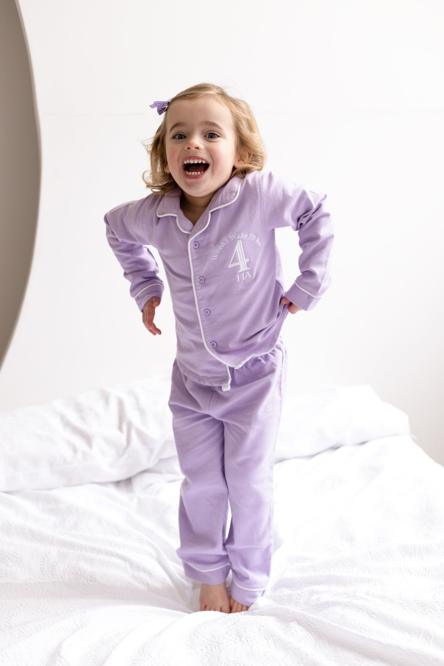 'When i wake' personalised embroidered birthday pyjamas