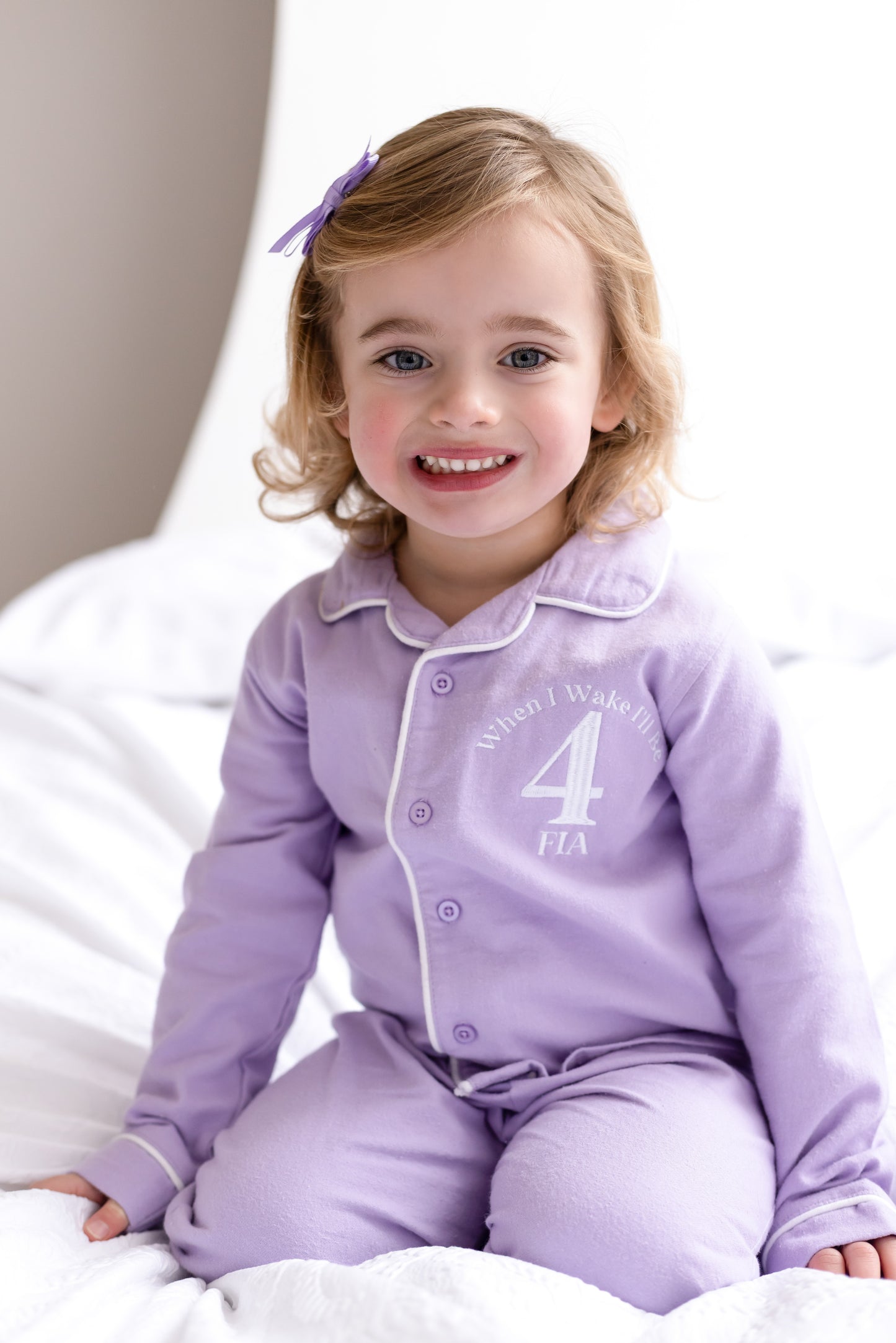 'When i wake' personalised embroidered birthday pyjamas