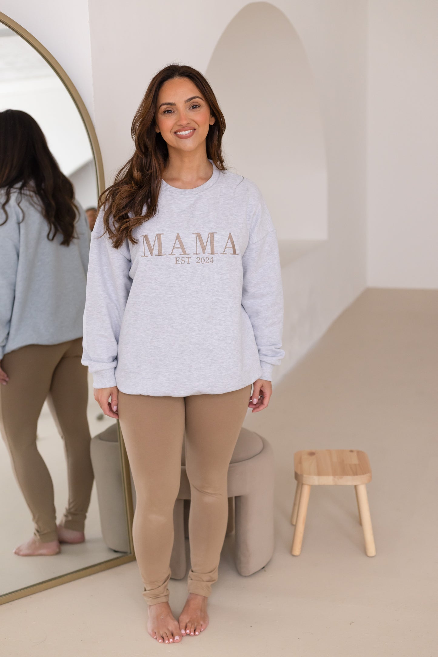 'MAMA EST.' ladies' embroidered matching mini me sweatshirt