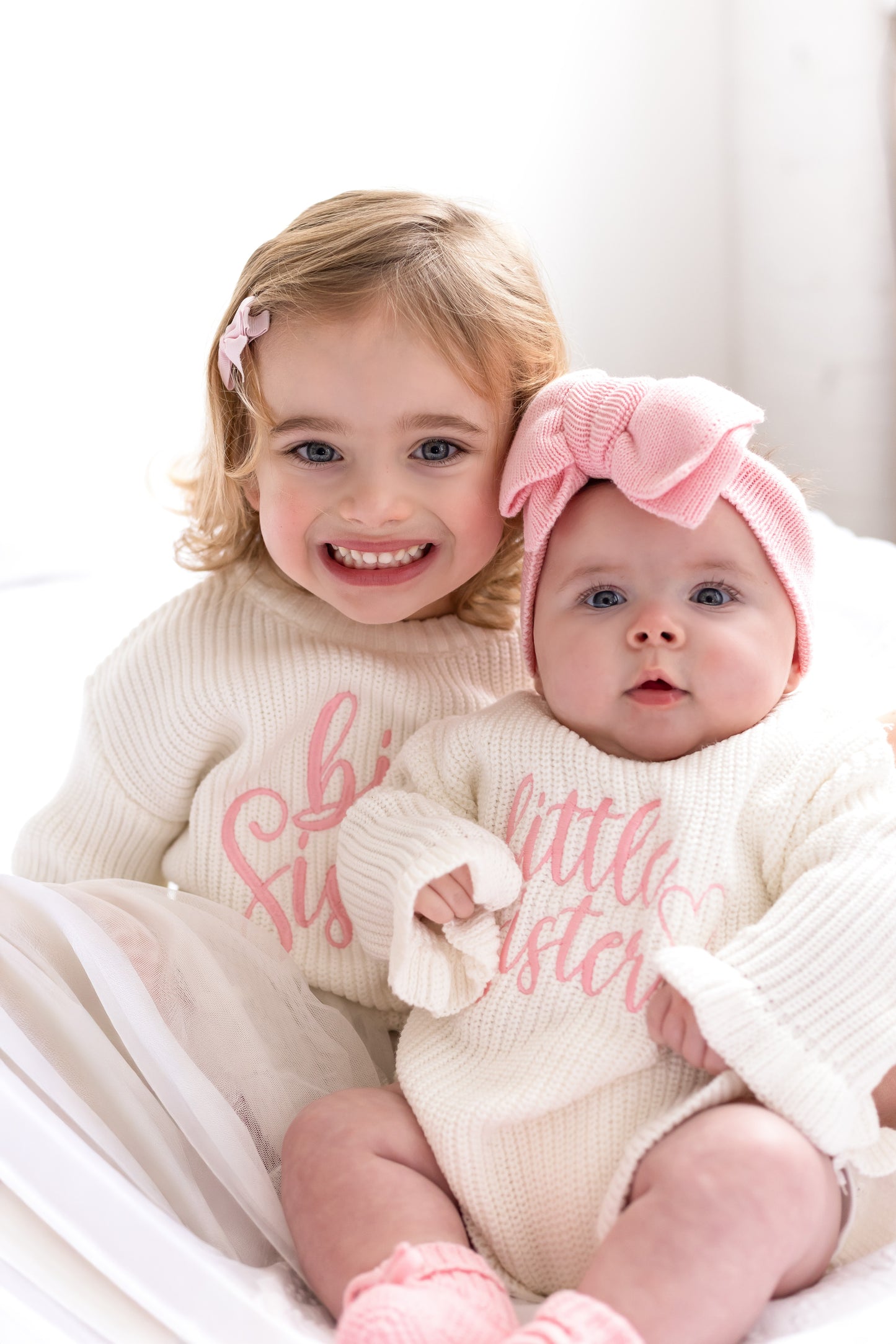 Little Sister Embroidered Long Sleeve leg frill Romper