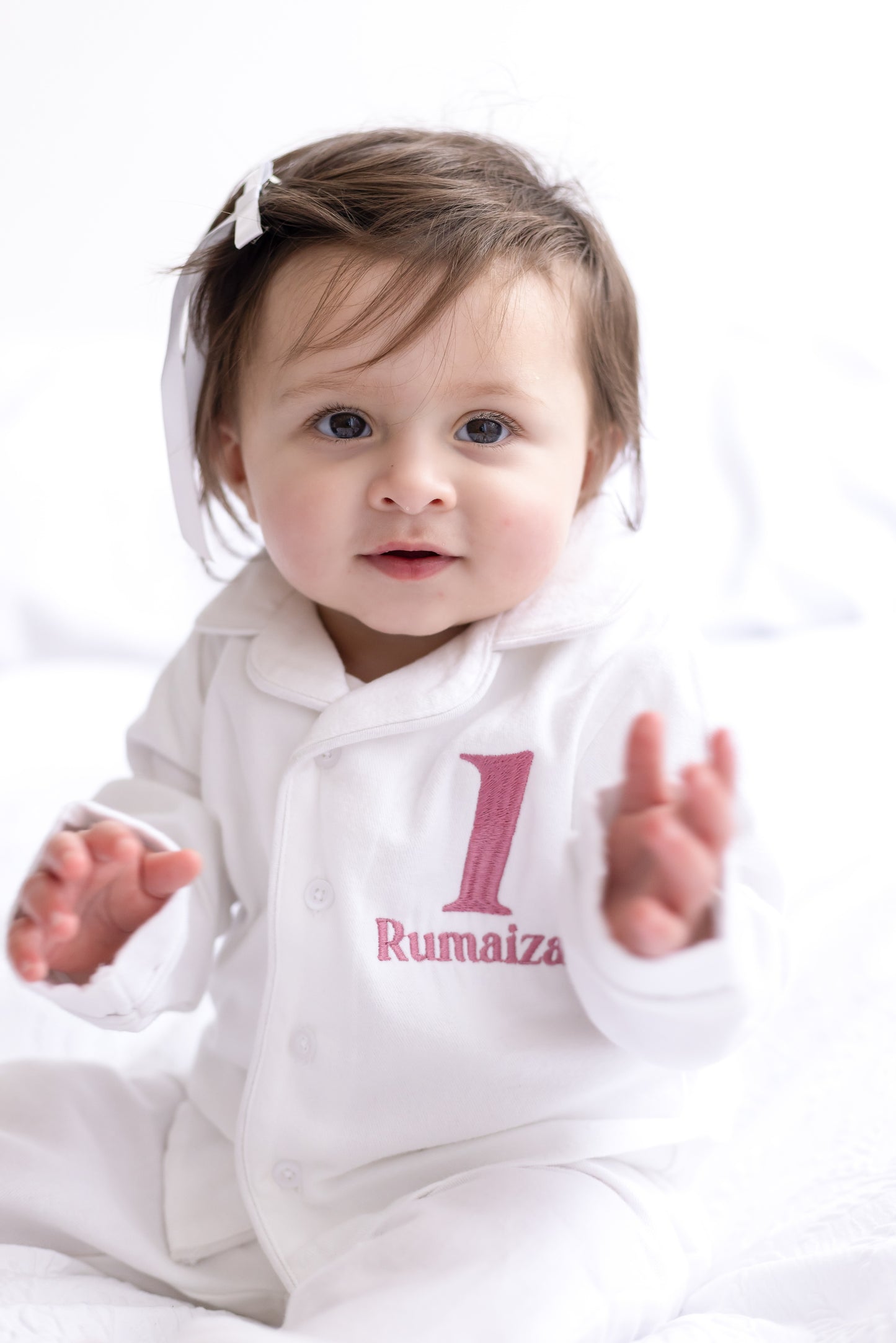 'When i wake' Personalised embroidered front and back birthday pyjamas - choice of ages available
