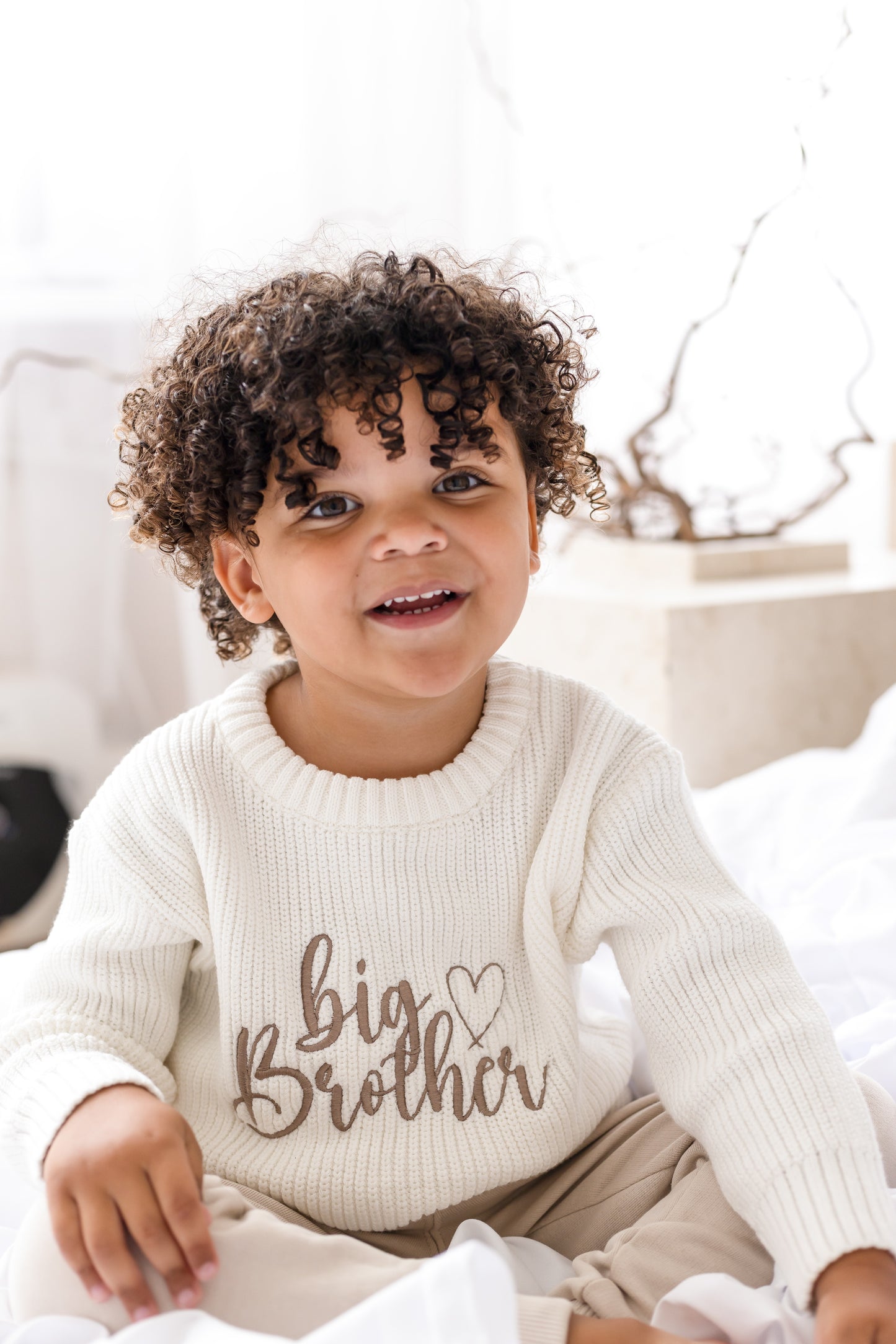 'Big/Little Sibling' Embroidered Knitted Jumper - Sister and Brother Available