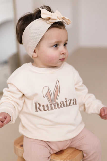 Easter bunny ears personalised embroidered sweatshirt