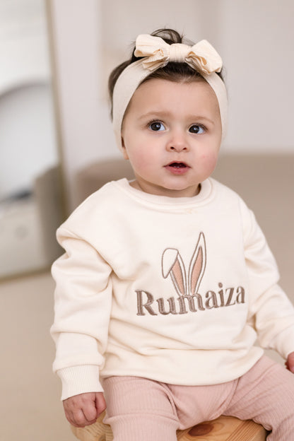 Easter bunny ears personalised embroidered sweatshirt
