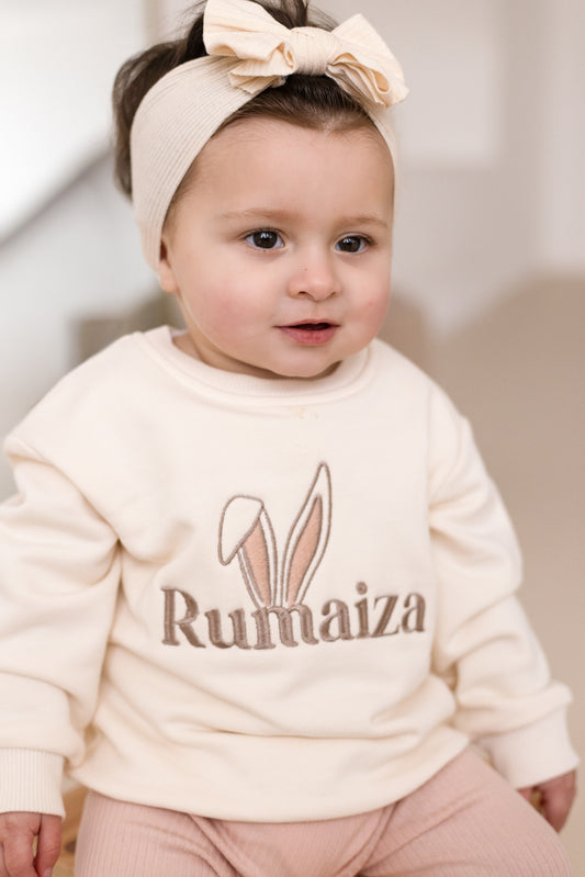 Easter bunny ears personalised embroidered sweatshirt